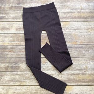 RD Style Textured Fleece Ribbed Legging Tights Gray Size XS/S, M/L